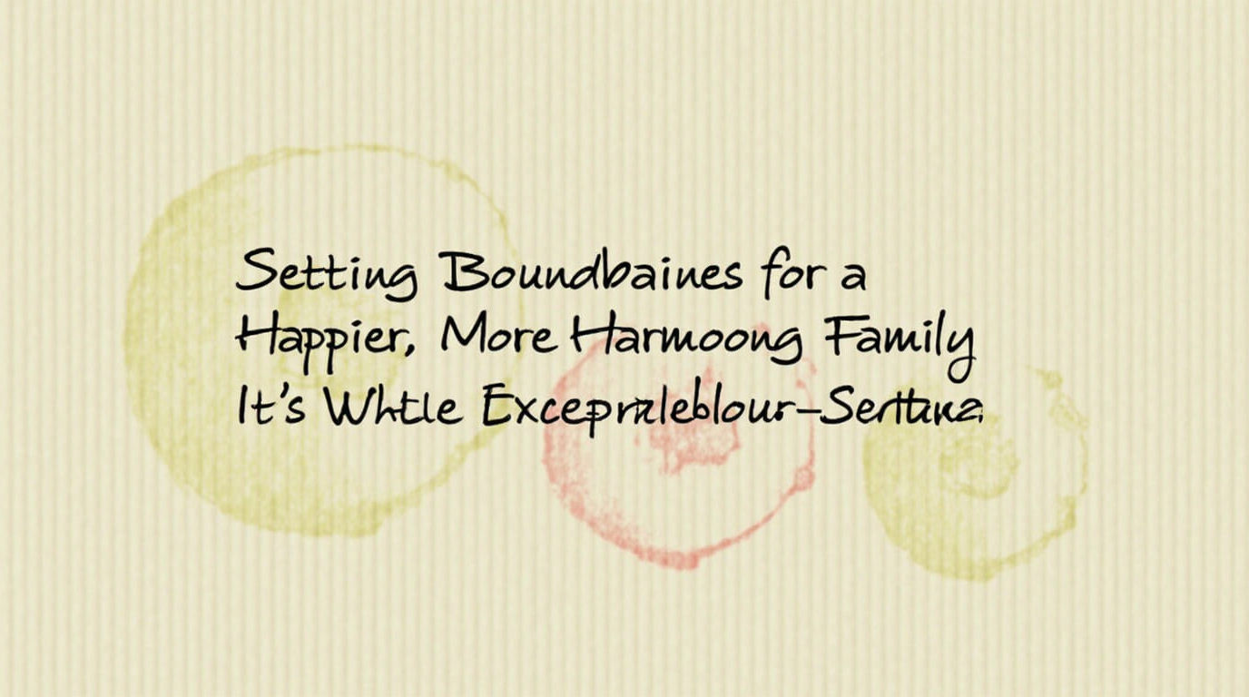 Setting Boundaries for a Happier, More Harmonious Family